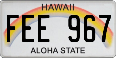 HI license plate FEE967