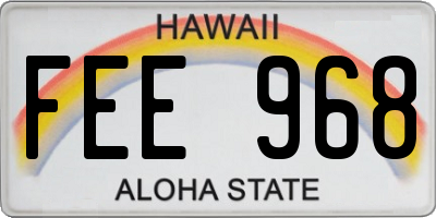 HI license plate FEE968