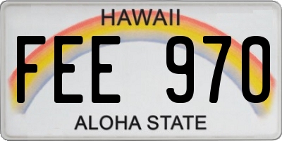 HI license plate FEE970