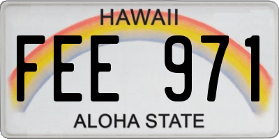 HI license plate FEE971