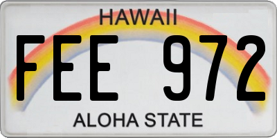 HI license plate FEE972