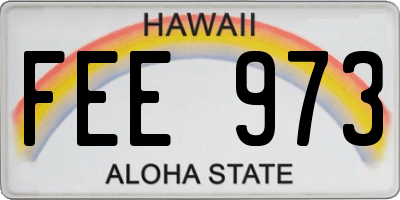 HI license plate FEE973