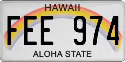 HI license plate FEE974