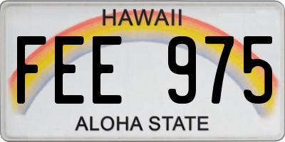 HI license plate FEE975