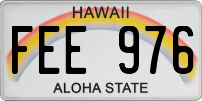 HI license plate FEE976