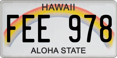 HI license plate FEE978