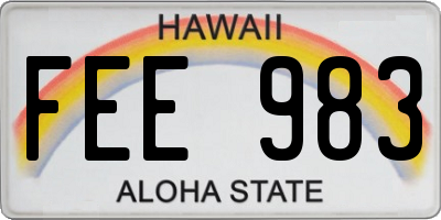 HI license plate FEE983