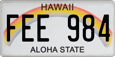 HI license plate FEE984