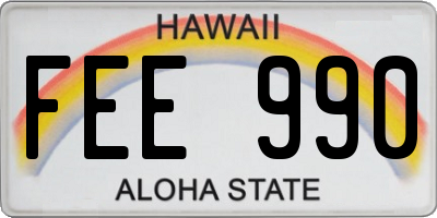 HI license plate FEE990