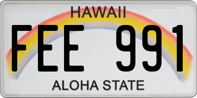 HI license plate FEE991