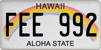 HI license plate FEE992