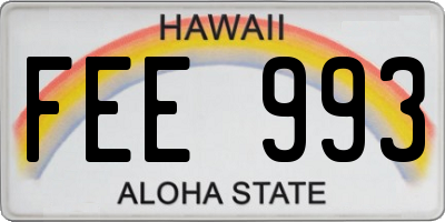 HI license plate FEE993