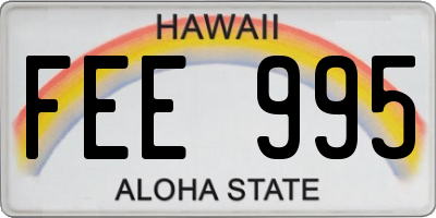 HI license plate FEE995