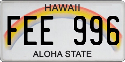 HI license plate FEE996