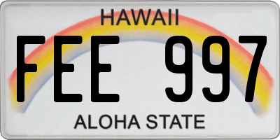 HI license plate FEE997