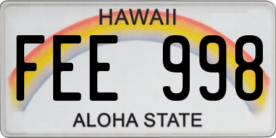 HI license plate FEE998