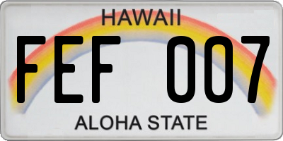 HI license plate FEF007