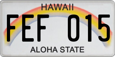 HI license plate FEF015