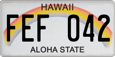 HI license plate FEF042