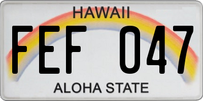 HI license plate FEF047