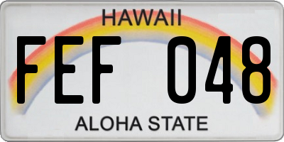 HI license plate FEF048