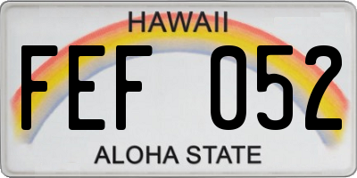 HI license plate FEF052