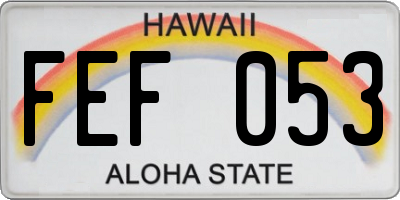 HI license plate FEF053