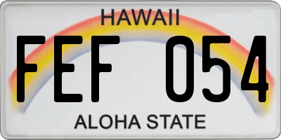 HI license plate FEF054