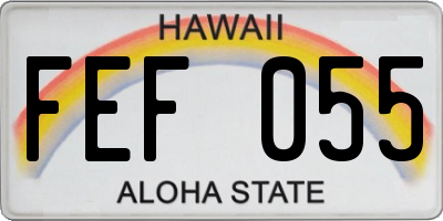 HI license plate FEF055