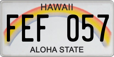 HI license plate FEF057