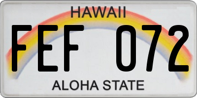 HI license plate FEF072