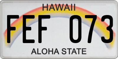 HI license plate FEF073