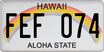 HI license plate FEF074
