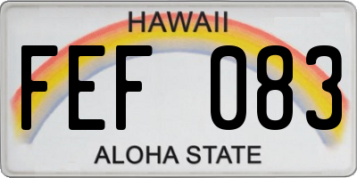 HI license plate FEF083