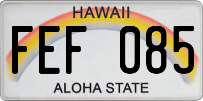 HI license plate FEF085