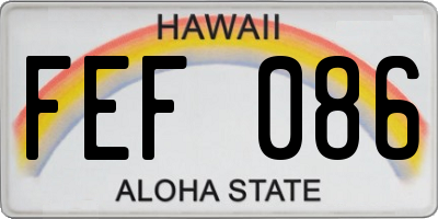 HI license plate FEF086