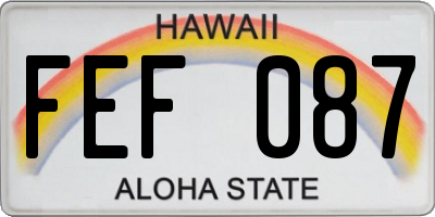 HI license plate FEF087