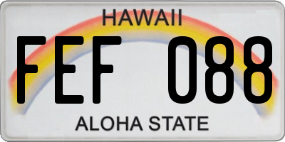 HI license plate FEF088