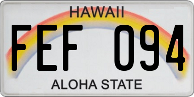 HI license plate FEF094
