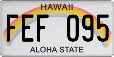 HI license plate FEF095
