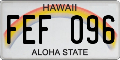 HI license plate FEF096