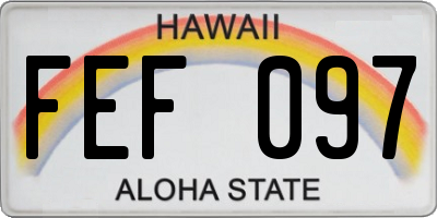 HI license plate FEF097
