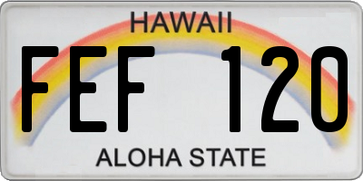 HI license plate FEF120