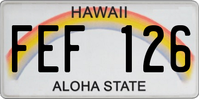 HI license plate FEF126