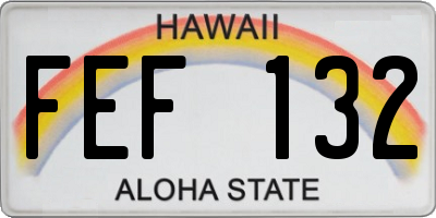 HI license plate FEF132