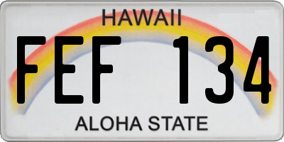 HI license plate FEF134