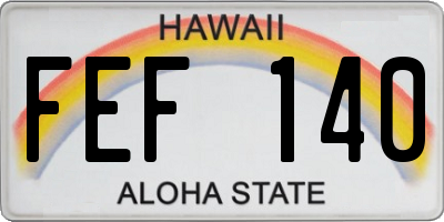 HI license plate FEF140