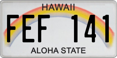 HI license plate FEF141
