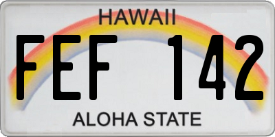 HI license plate FEF142