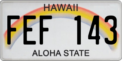 HI license plate FEF143